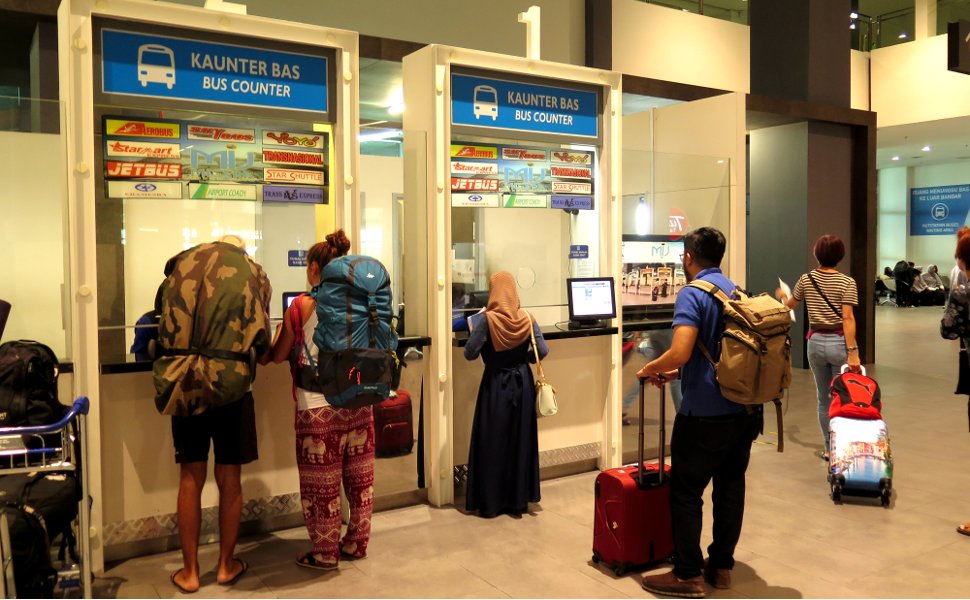 Bus ticket counters at klia2