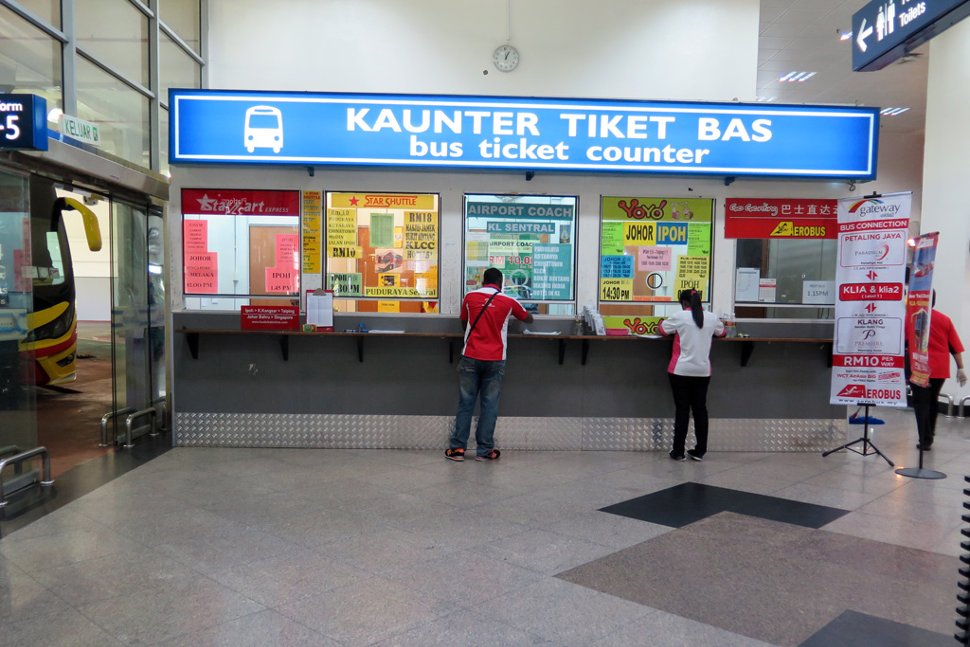 Bus ticket counters at KLIA bus station