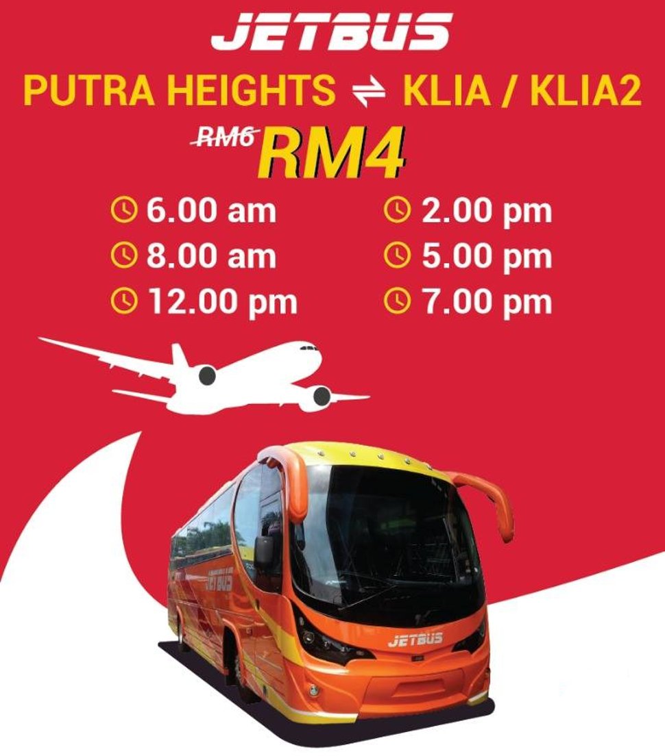 Jetbus from Putra Heights LRT station to KLIA / klia2