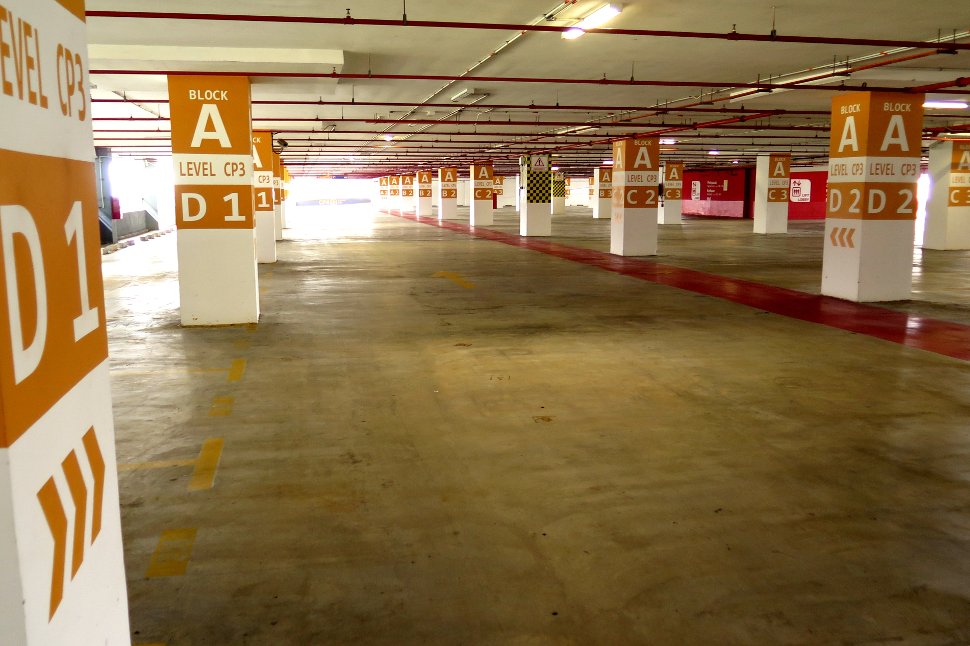 Parking bays at CP3 level, block A