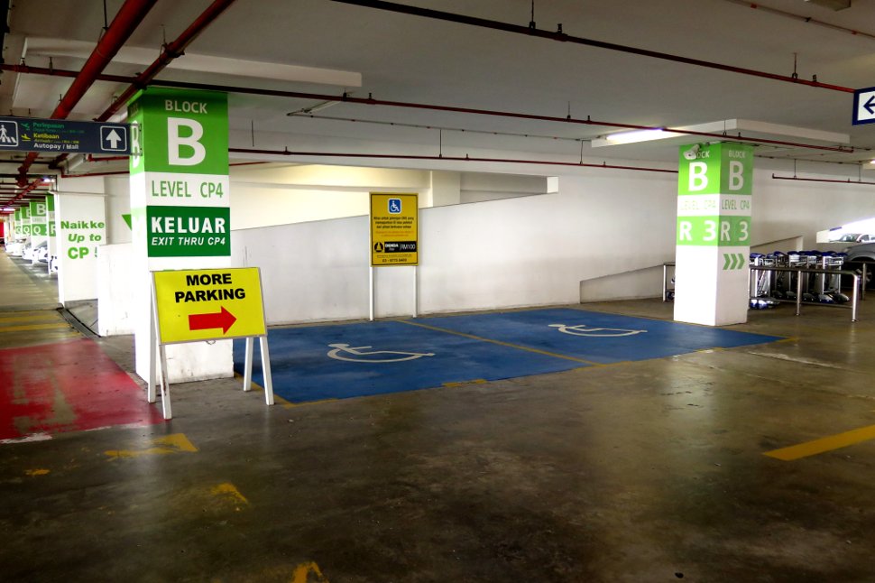 Parking bays for disabled visitors