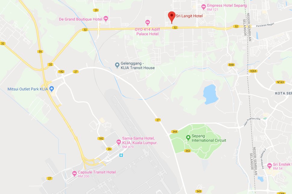 Location map to Sri Langit Hotel