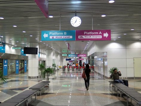 ERL train services at Kuala Lumpur International Airport Terminal 1 (KLIA)