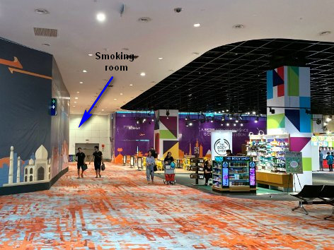 Directions to Smoking Room at level 2, Satellite Building