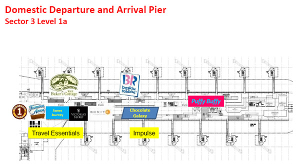 Shops at klia2, Domestic Departure and Arrival Pier Sector 3 Level 1a