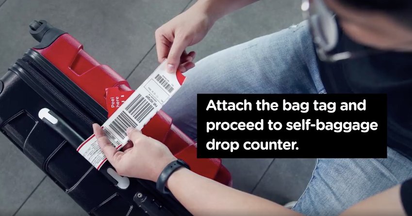 Self drop bag procedures at airport