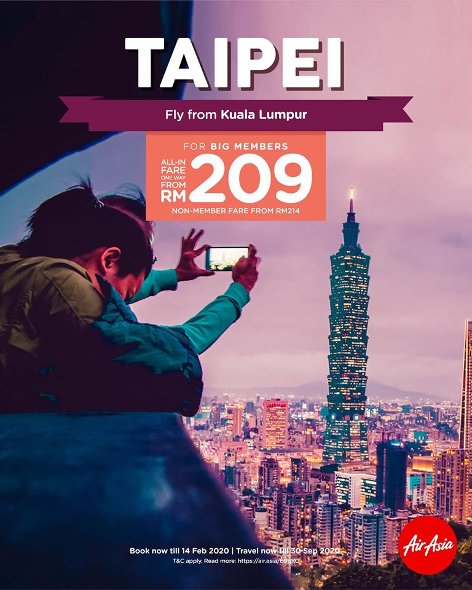 Fly from Kuala Lumpur to Taipei