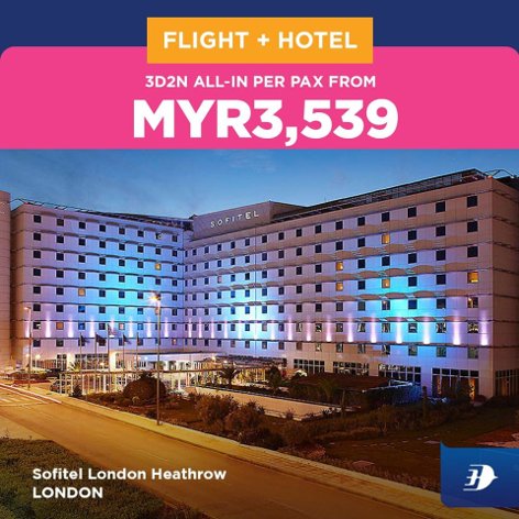 London, 3D2N all-in per pax from MYR3,539