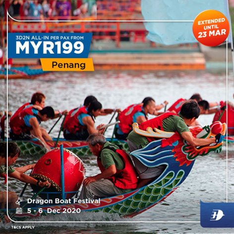 Penang, 3D2N all-in per pax from MYR199