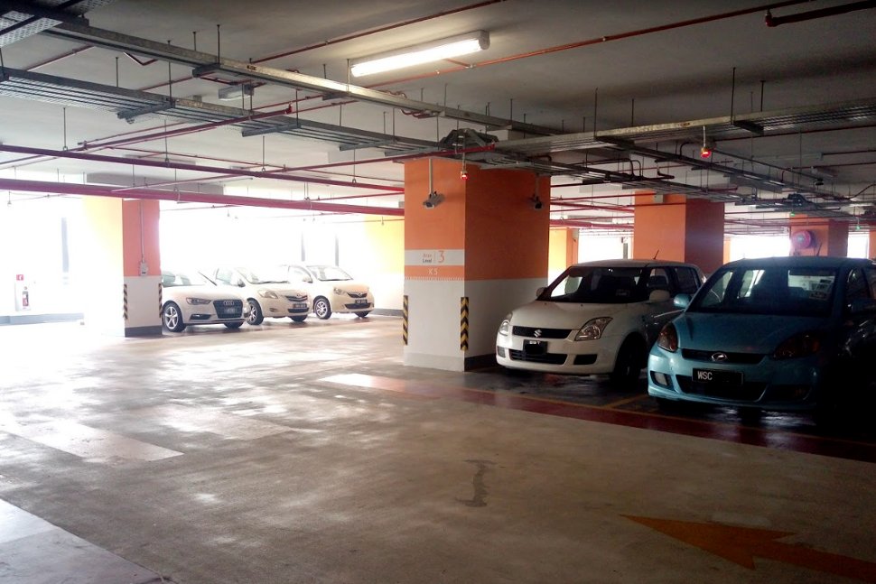Parking bays at the car park