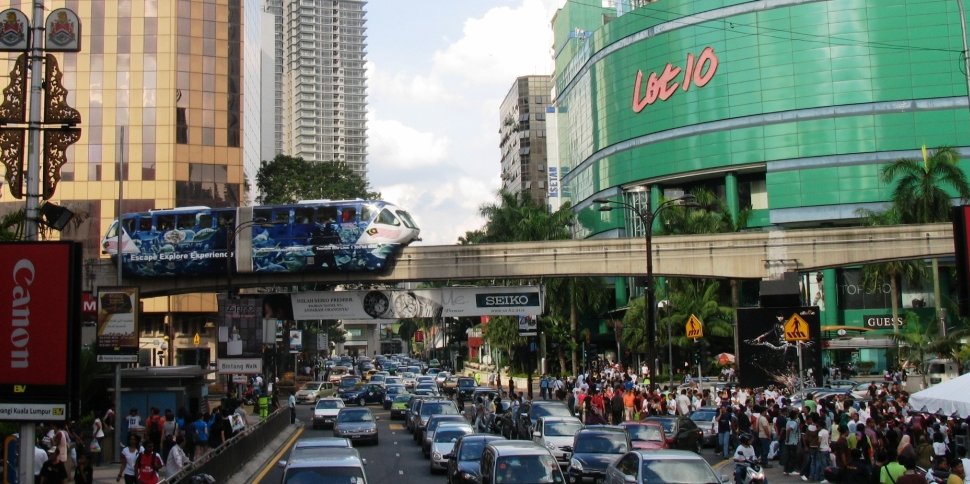 KL Monorail train crossing Bukit Bintang area