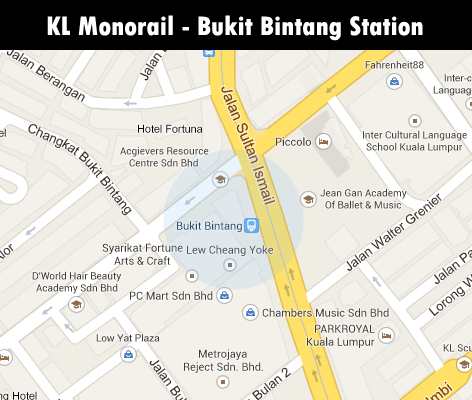 KL Monorail station - Bukit Bintang station