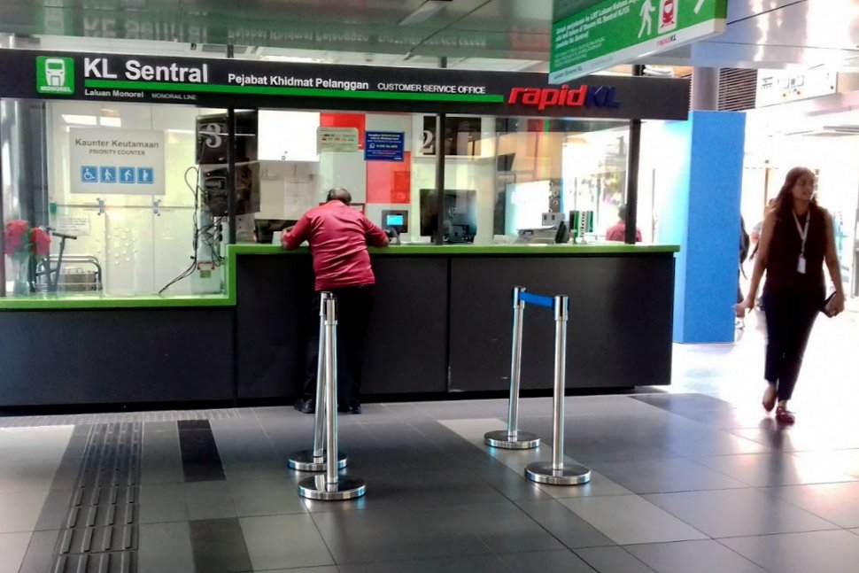 Customer service office near the entrance to the Nu Sentral shopping mall