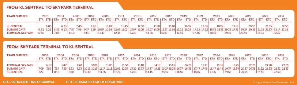 Skypark Link schedule & timetable