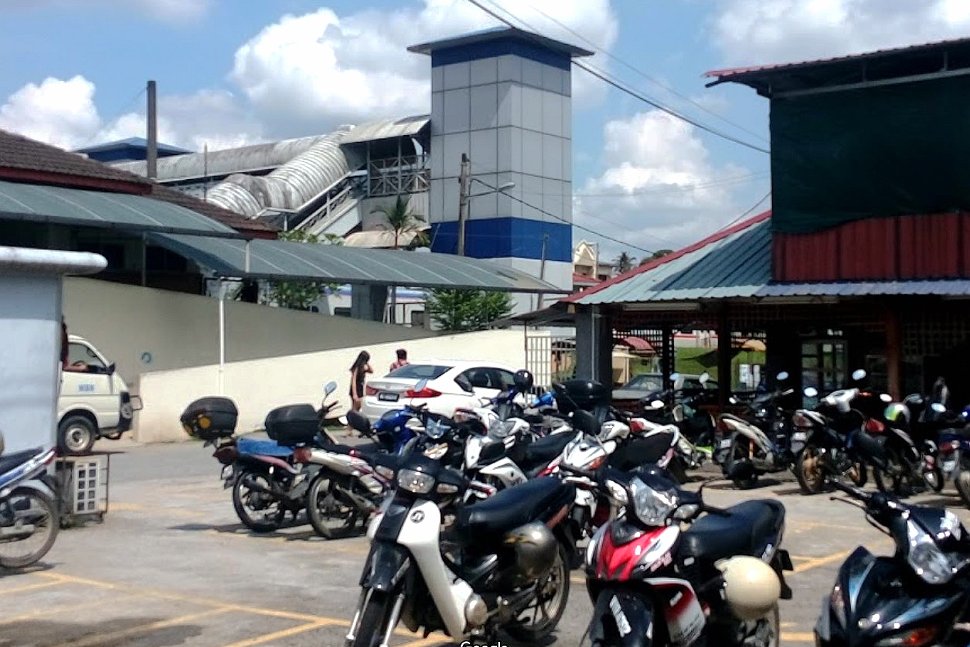 Motorcycles parking near the station