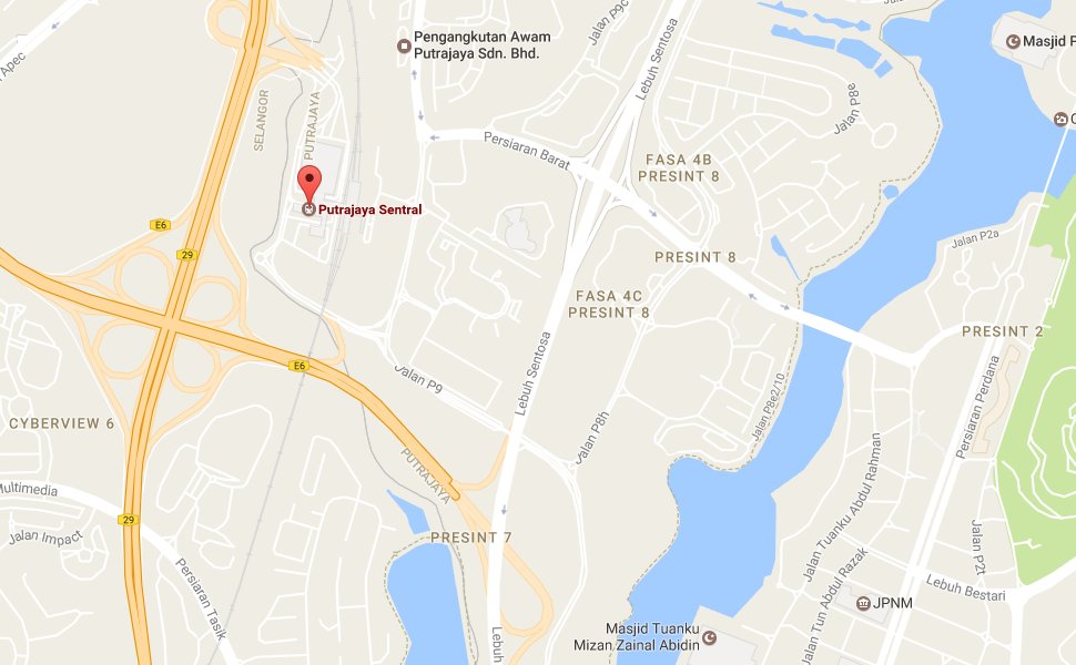 Location map to Putrajaya Sentral