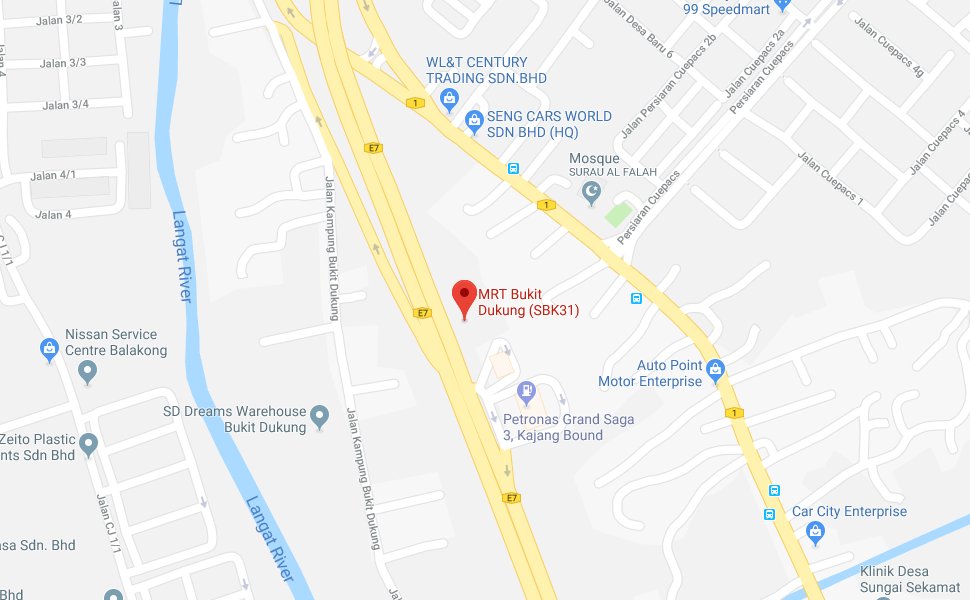 Location of Bukit Dukung MRT station