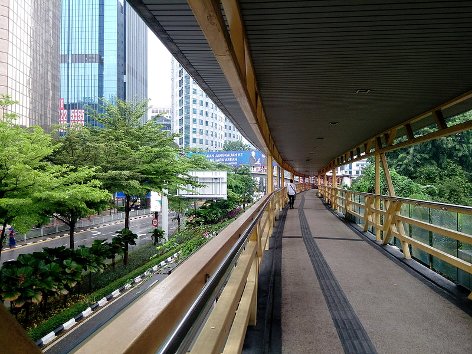 Pedestrian walk way from LRT station