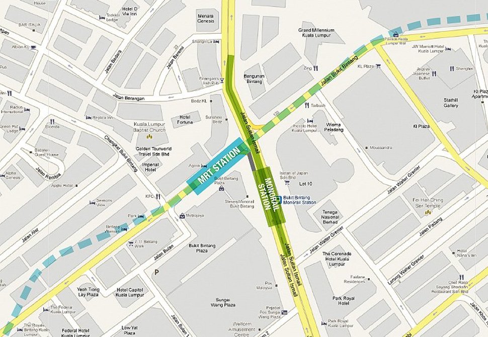 Bukit Bintang station location map