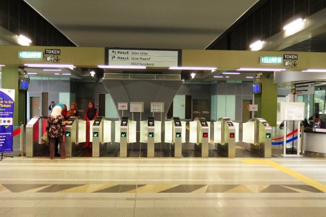 Access gates at the Pusat Bandar Damansara station