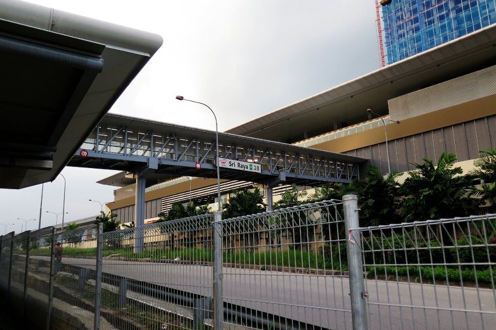 View of the Sri Raya MRT Station with pedestrian bridge