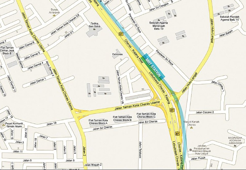 Sri Raya station location map
