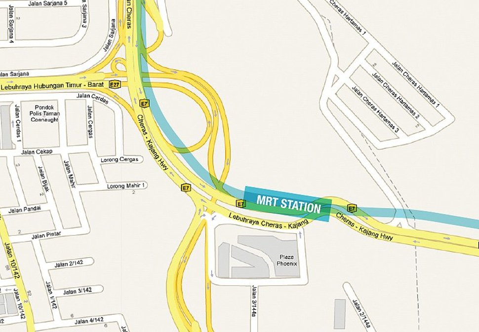 Taman Connaught station location map