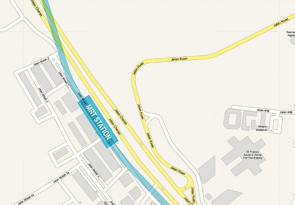 Taman Midah station location map