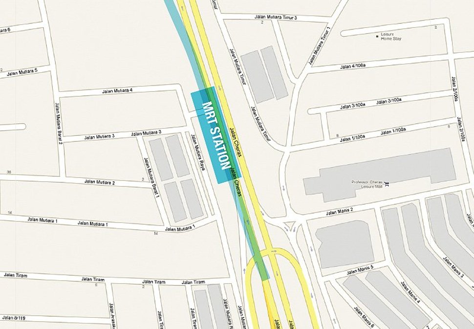 Taman Mutiara station location map