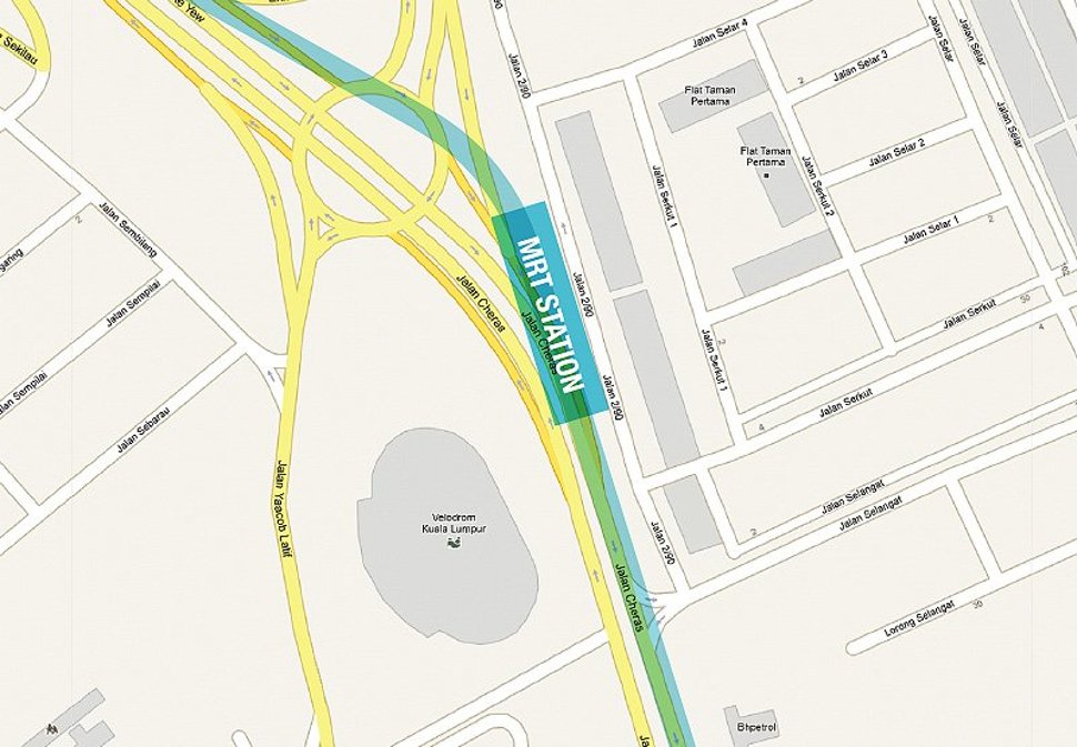 Taman Pertama station location map