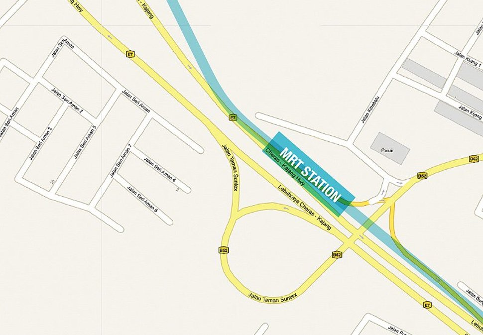 Taman Suntex station location map