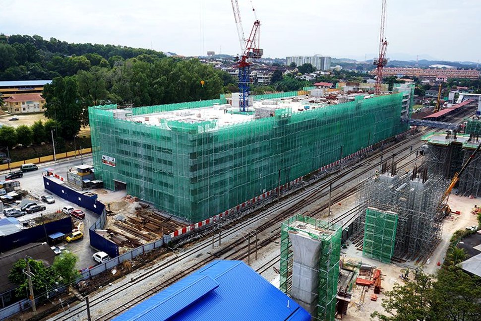 View of the construction of the Kajang Station Multi Storey Park and Ride Building. Feb 2015
