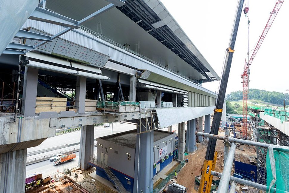 Architectural works for the Phileo Damansara Station being done. (Jan 2016)