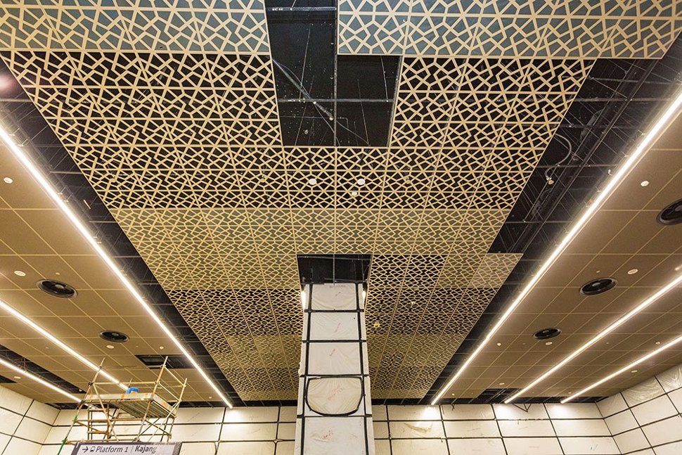 The Islamic corporate element, the theme for the interior design of the Tun Razak Exchange Station is visible on its ceilings. (Mar 2017)
