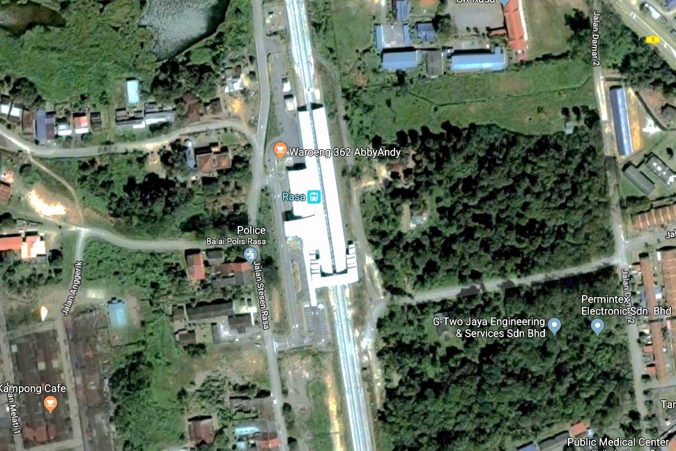 The view of Rasa station with Google Earth