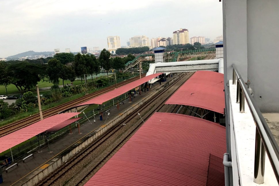 View of Serdang KTM station from car park building
