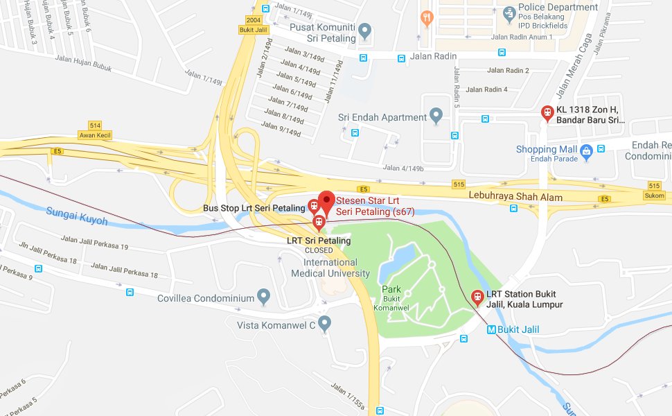 Location of Sri Petaling LRT Station
