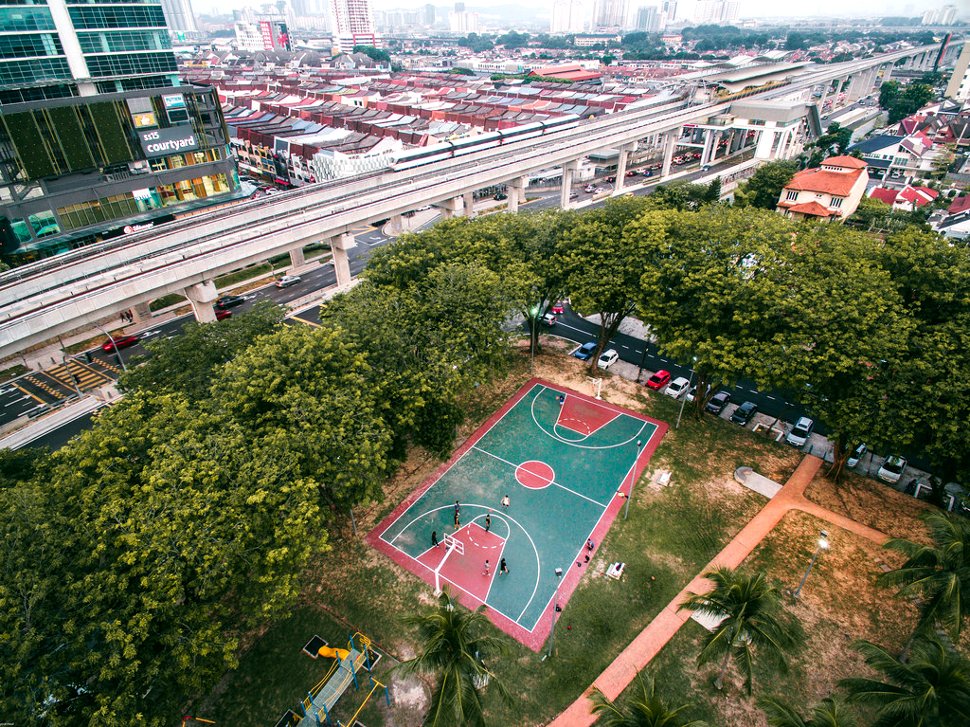 Aerial view of SS15 LRT station