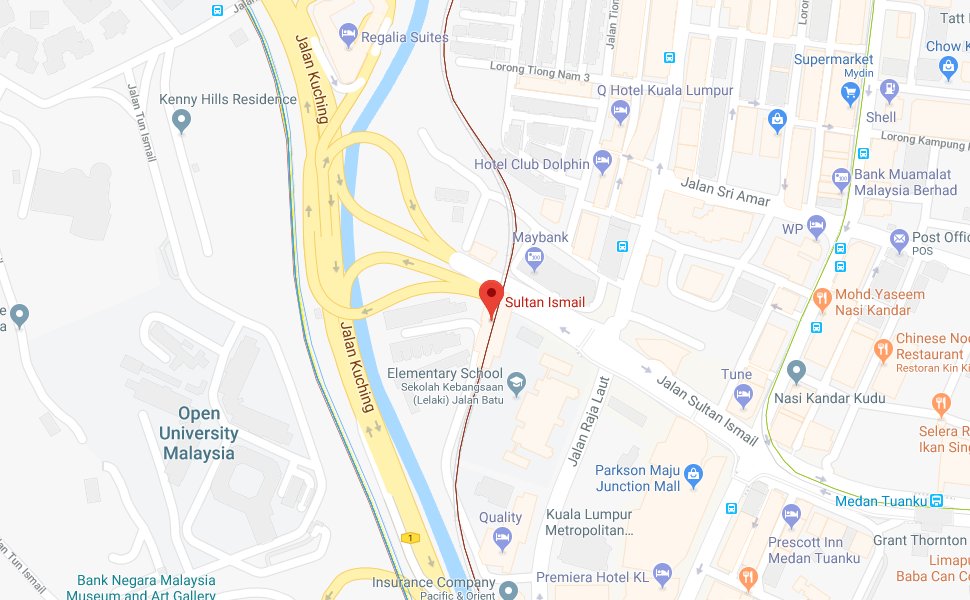 Location of Sultan Ismail LRT Station