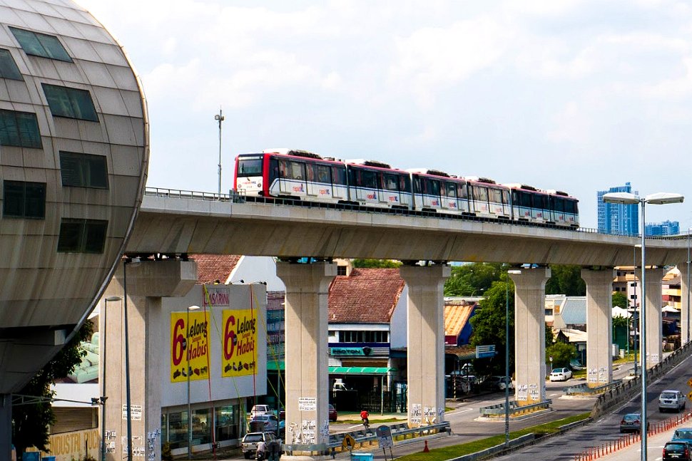 Train approaching the LRT station