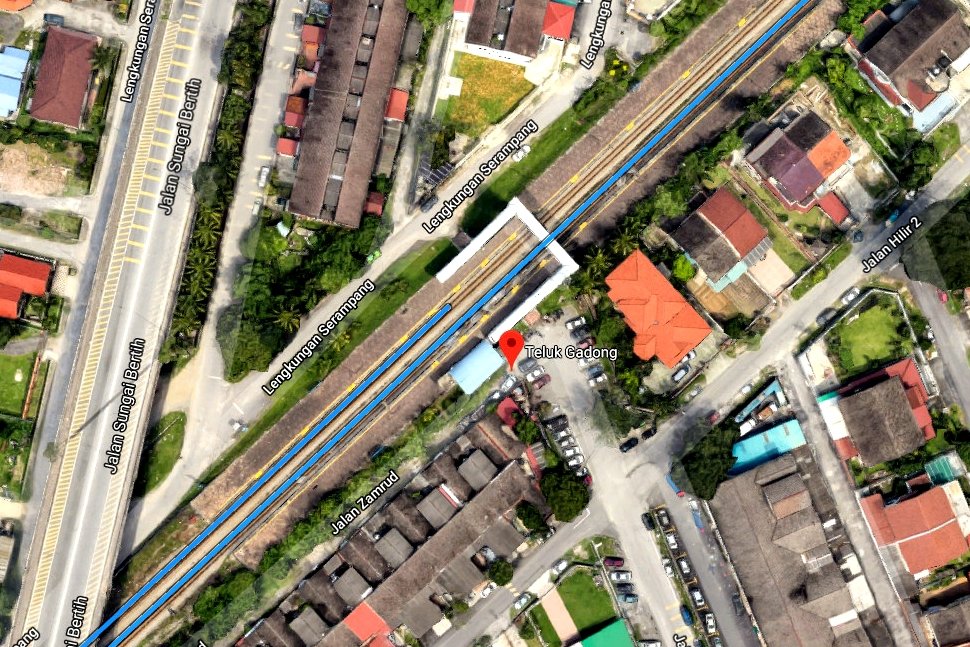 View of Teluk Gadong KTM Komuter station