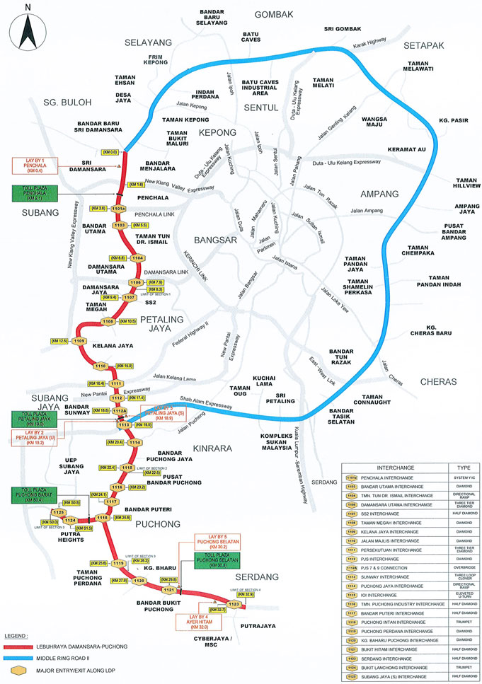 Lebuhraya Damansara-Puchong (LDP) Map