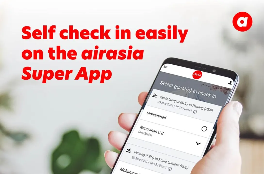 Self check in easily on the airasia Super App
