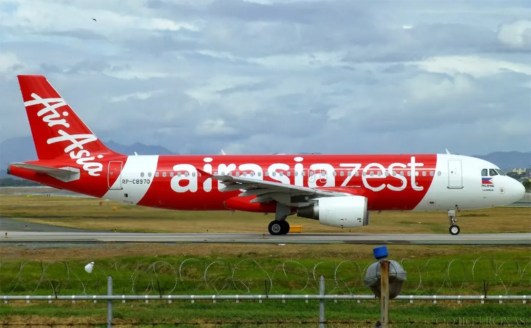 AirAsia Zest's flight landing at terminal