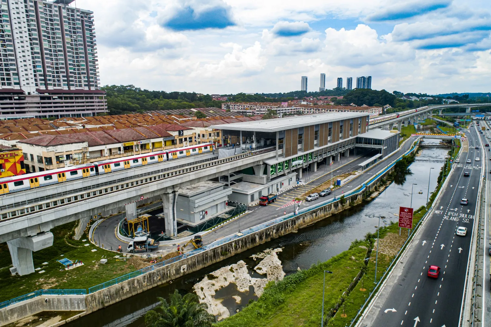 Aerial view of Damansara Damai MRT station