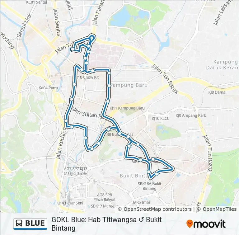 GoKL Blue Line Route