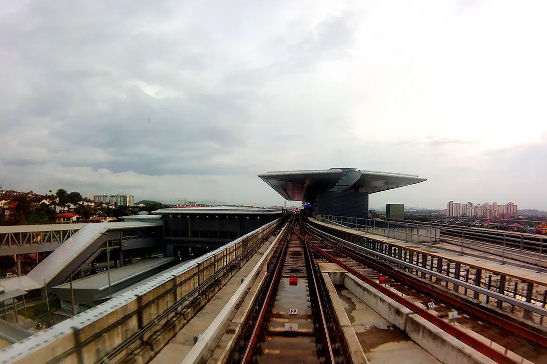 Train approaching the Kajang MRT station