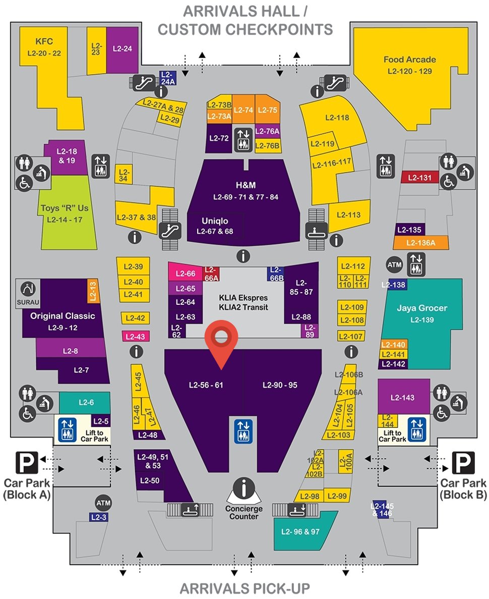 Location of Brands Outlet located at level 2 of Gateway@klia2 mall
