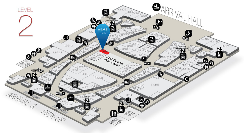 Location of City Chain on level 2 of Gateway@klia2 mall
