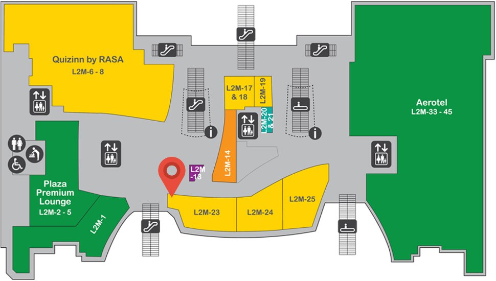 Location of KD Hong Kong at level 2M of the Gateway@klia2 mall